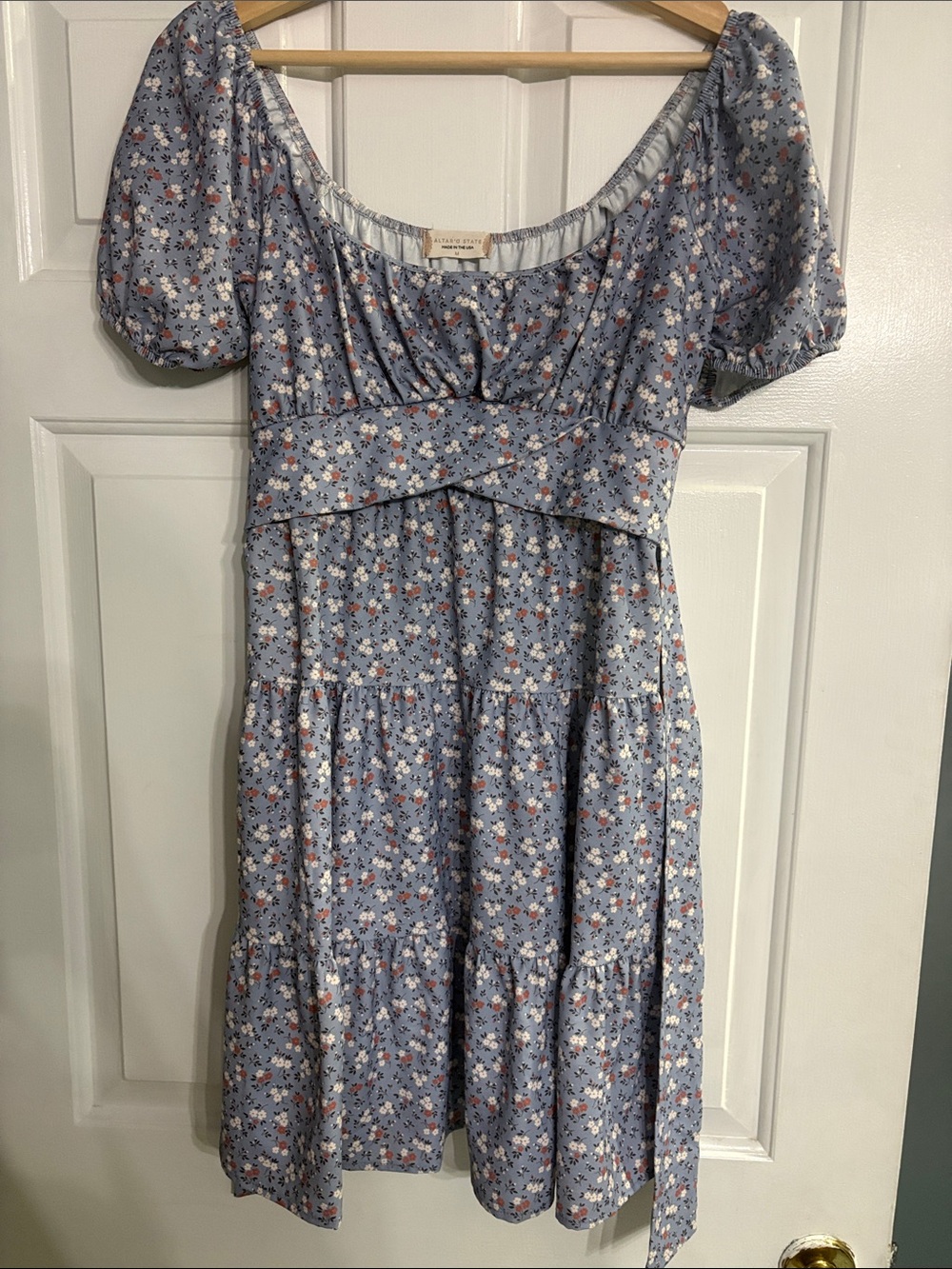 Altar'd State Light Blue Floral Blouse
